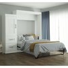 Bestar Edge 91W Queen Murphy Bed and Storage Unit with Drawers (90W), White 70884-17